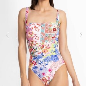 Johnny Was Marilyn Ruched One Piece Medium Multi-Colored Never Worn New With Tag